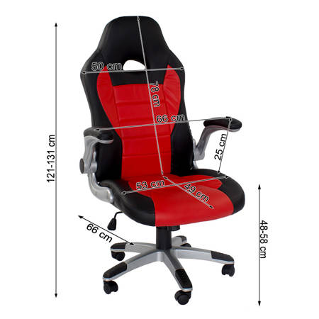 Fotel gamingowy, biurowy, obrotowy do biurka L701 Czarno/Czerwony