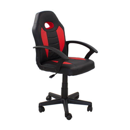 Fotel gamingowy do biurka dziecięcy, młodzieżowy, krzesło biurowe L112 Czarno/Czerwone