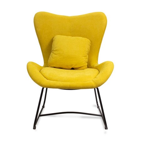 Fotel uszak industrialny wypoczynkowy do salonu loft na metalowych nogach 508 żółty