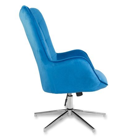Fotel uszak obrotowy na metalowej chromowanej nodze skandynawski nowoczesny niebieski FO400BL