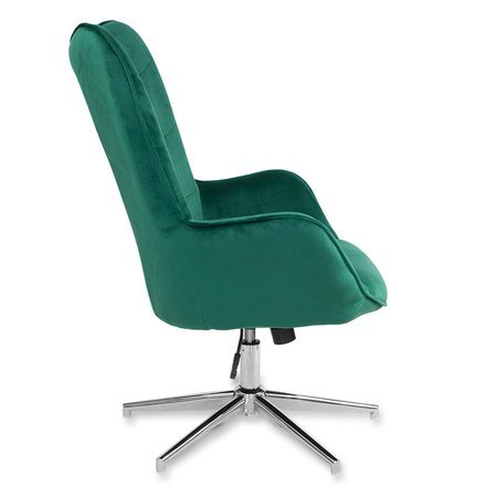 Fotel uszak obrotowy na metalowej chromowanej nodze skandynawski nowoczesny zielony FO400GR