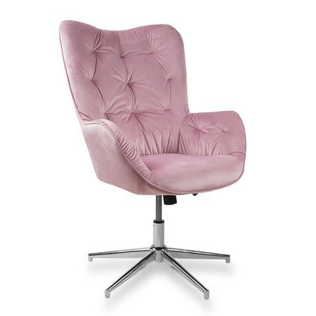 Fotel uszak różowy, obszyty welurem obrotowy fotel skandynawski FO906P