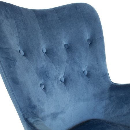 Fotel uszak skandynawski na drewnianych bukowych nogach wypoczynkowy do salonu niebieski F907BL-II