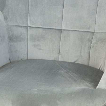 Fotel uszak skandynawski na metalowych nogach do karmienia dzieci pikowany do salonu loft F400 szary