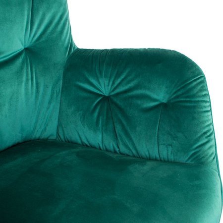 Fotel uszak z weluru na drewnianych bukowych nogach skandynawski do salonu zielony F906GR