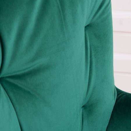 Fotel uszak z weluru na metalowych czarnych  nogach skandynawski do salonu zielony F916GR