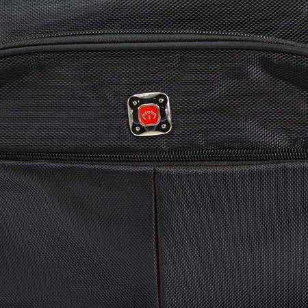 Funkcjonalna torba na laptopa biznesowa czarna ze wzmocnioną przegrodą 16' poliester UC824007
