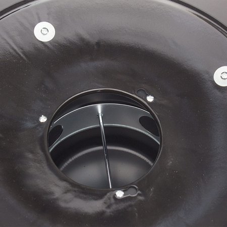 Grill węglowy przenośny, okrągły z pokrywą, popielnikiem czarny GW0201