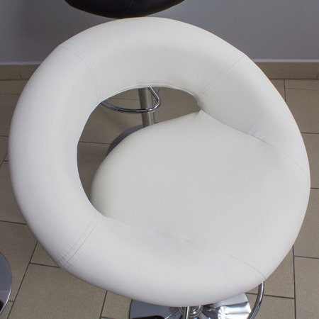 Hoker krzesło barowe obrotowe z regulacją wysokości ekoskóra 731 biały