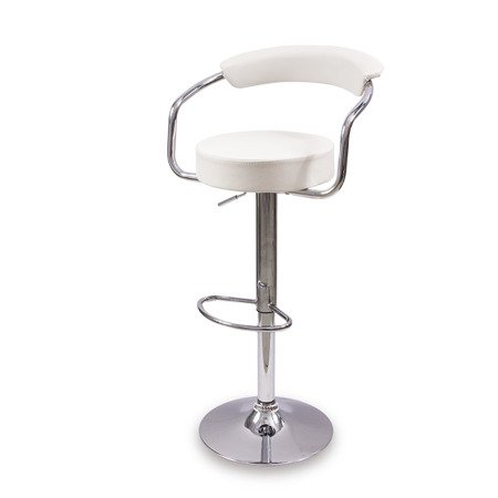 Hoker krzesło barowe obrotowe z regulacją wysokości ekoskóra H750 biały