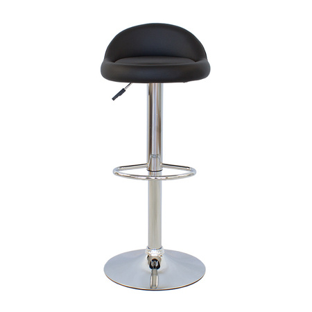 Hoker, krzesło obrotowe chromowane z regulacją wysokości i podnóżkiem, czarne 780B
