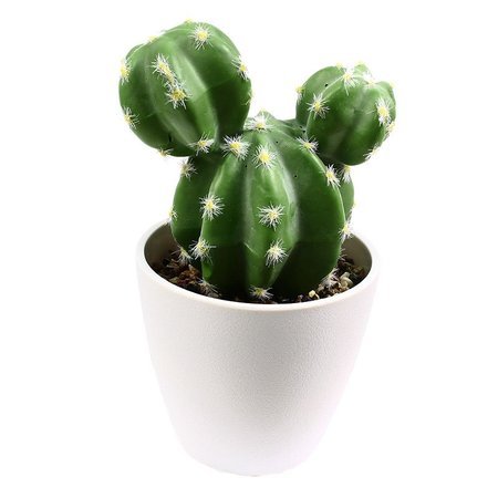 Kaktus sztuczna roślina kwiat w białej doniczce do salonu industrialna zielony DFS010-2
