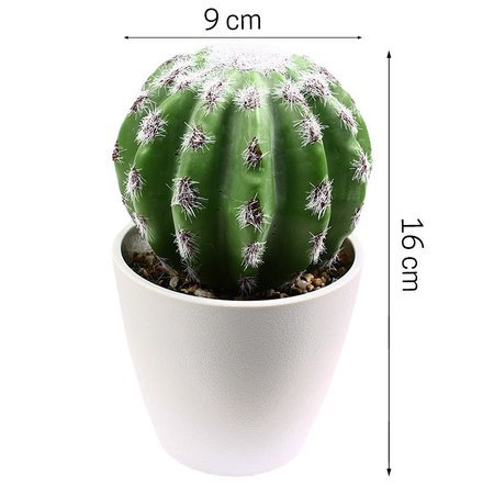 Kaktus sztuczna roślina kwiat w białej doniczce do salonu industrialna zielony DFS010-4