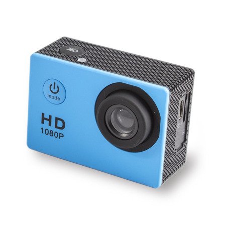Kamera sportowa GO PRO z obudową wodoodporną z uchwytami FULL HD 1080p UC104425391-2 niebieska