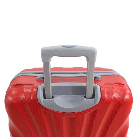 Komplet czerwonych walizek podróżnych na kółkach 20/24/28 UC03004-12 + czarna waga bagażowa gratis UC03008-01