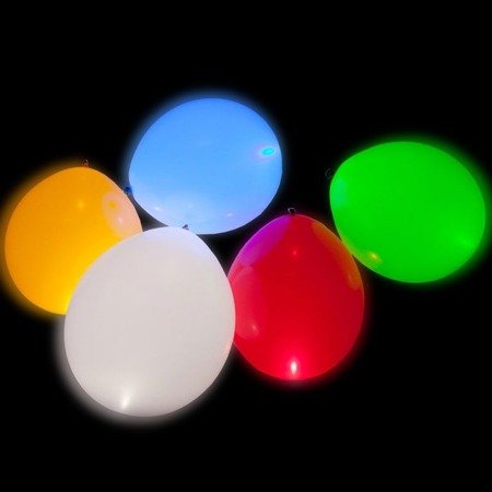 Komplet kolorowych balonów baloników świecących z diodami 5 szt. - UC82605