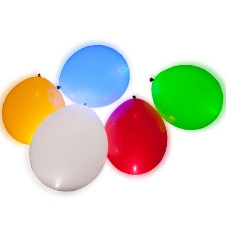 Komplet kolorowych balonów baloników świecących z diodami 5 szt. - UC82605
