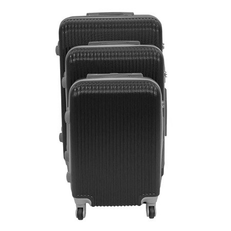 Komplet walizek podróżnych ABS czarne 20/24/28 UC03006-03 + waga bagażowa gratis UC03008-01