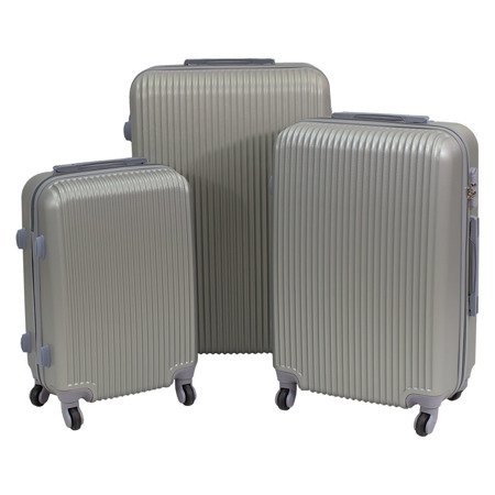 Komplet walizek podróżnych ABS srebrne 20/24/28 UC03006-02 + waga bagażowa gratis UC03008-01