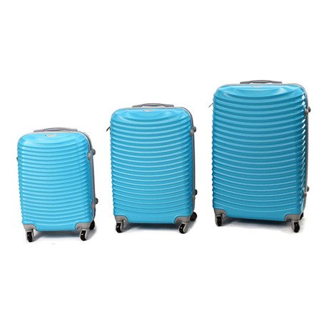 Komplet walizek podróżnych Mila z kółkami i uchwytem ABS-53 komplet 3 szt. 20/24/28 cali z ABS-u- zielono-niebieskie WK53GB