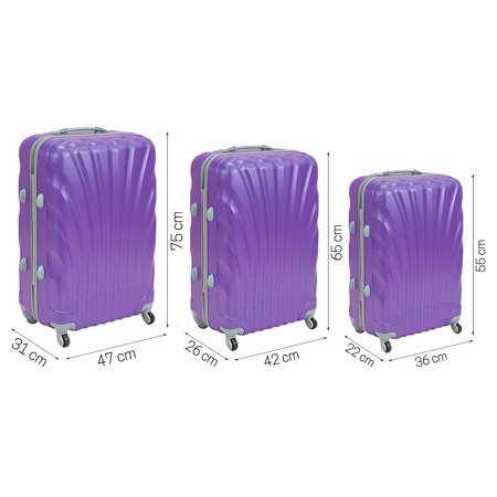 Komplet walizek podróżnych na kółkach 20/24/28 UC03004-06 + waga bagażowa gratis UC03008-01