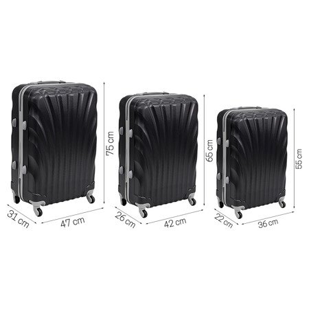Komplet walizek podróżnych na kółkach 20/24/28 UC03004-09 + waga bagażowa gratis UC03008-01
