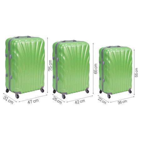 Komplet walizek podróżnych na kółkach 20/24/28 UC03004-15 + waga bagażowa gratis UC03008-01
