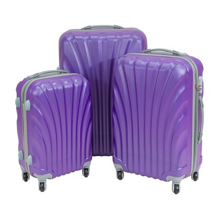 Komplet walizek podróżnych na kółkach 3 sztuki wytrzymałe ABS 20/24/28 UC03004-06 fioletowe