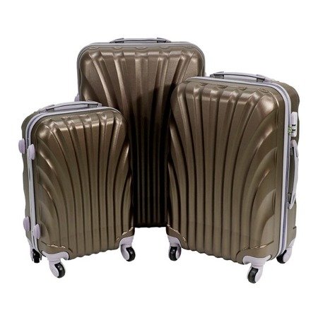 Komplet walizek podróżnych na kółkach wytrzymałe z rączką ABS 20/24/28 UC03004-04 brązowe