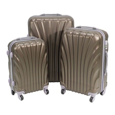 Komplet walizek podróżnych na kółkach z wyciąganą rączką ABS 20/24/28 UC03004-03 kawowe