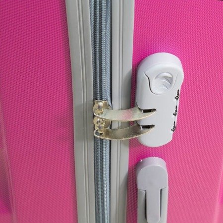 Komplet walizek podróżnych na kółkach z wyciąganą rączką ABS 20/24/28 UC03004-11 różowe