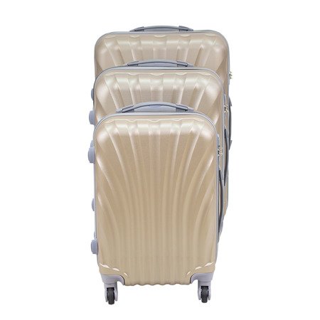 Komplet walizek podróżnych na kółkach z wyciąganą rączką  ABS 20/24/28 UC03004-16 złote