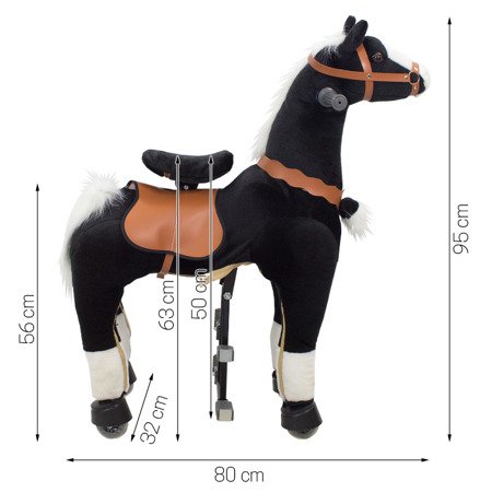 Koń mechaniczny zabawka dla dzieci na kółkach Pony Funny Cycle czarny UC02002-02E