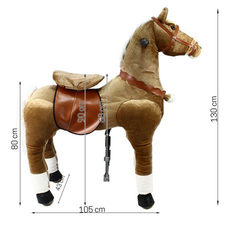 Koń mechaniczny zabawka dla dzieci na kółkach Pony Funny Cycle jasny brązowy UC02003-03B