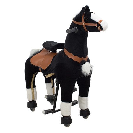 Koń na kółkach dla dzieci mechaniczny Pony Funny Cycle czarny (80x33x92cm) UC02002-03