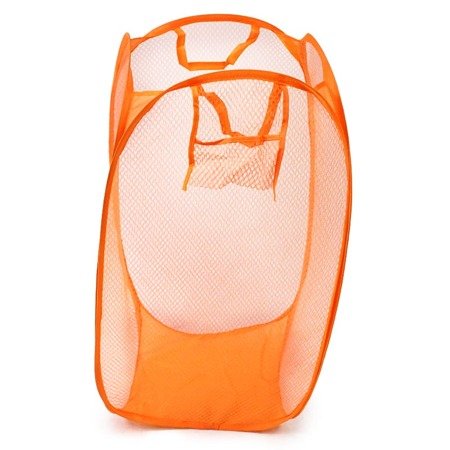 Kosz tekstylny z siatki z rączkami do przechowywania zabawek poliester pomarańczowy M-23-05