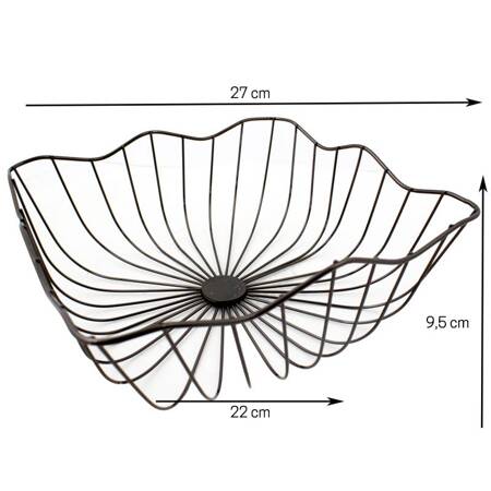 Koszyk na owoce H23634, metalowy, czarny