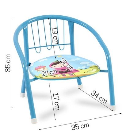 Krzesełko dla dziecka kolorowe krzesło dziecięce dźwiękowe niebieskie UC82303B-2