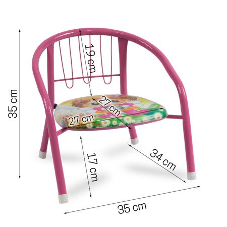Krzesełko dla dziecka, kolorowe krzesło dziecięce dźwiękowe różowe UC82303P