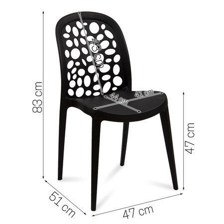 Krzesło ażurowe do ogrodu na taras ogrodowe do kuchni jadalni stylowe 809 czarne