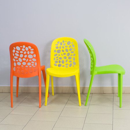 Krzesło ażurowe do ogrodu na taras ogrodowe do kuchni jadalni stylowe 809 pomarańczowe
