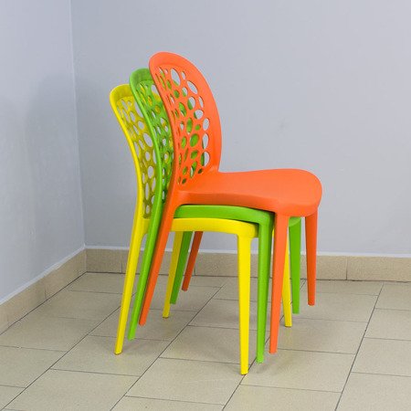 Krzesło ażurowe do ogrodu na taras ogrodowe do kuchni jadalni stylowe 809 żółte