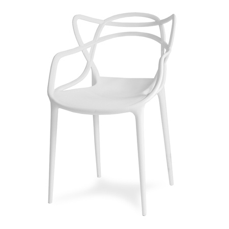 Krzesło ażurowe nowoczesne do ogrodu stylowe na balkon taras masters białe 547 DF
