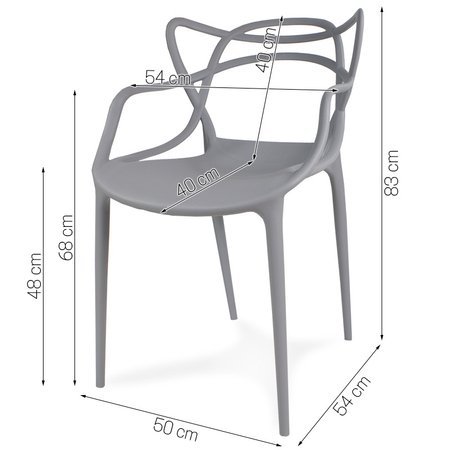Krzesło ażurowe nowoczesne do ogrodu stylowe na balkon taras masters ciemno szare 547 DF
