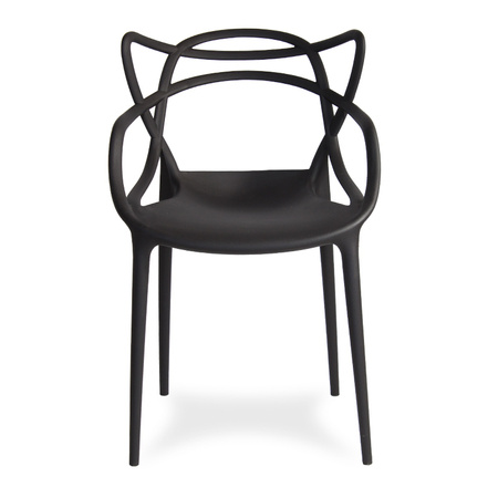 Krzesło ażurowe nowoczesne do ogrodu stylowe na balkon taras masters czarne 547 DF