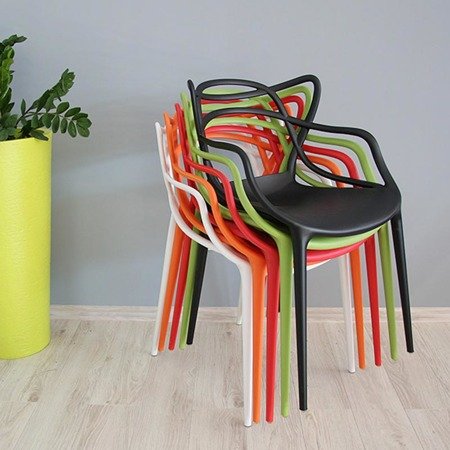 Krzesło ażurowe nowoczesne do ogrodu stylowe na balkon taras masters czerwone 547 DF/BB