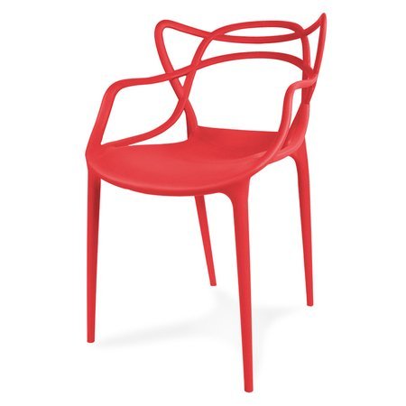 Krzesło ażurowe nowoczesne do ogrodu stylowe na balkon taras masters czerwone 547 DF/BB