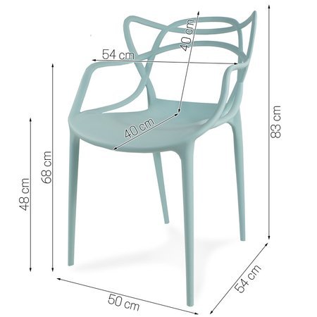Krzesło ażurowe nowoczesne do ogrodu stylowe na balkon taras masters miętowe 547 DF/BB