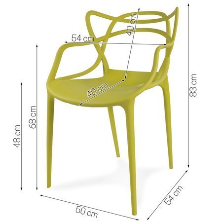 Krzesło ażurowe nowoczesne do ogrodu stylowe na balkon taras masters musztardowe 547 DF/BB