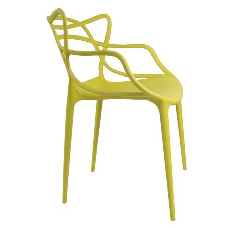 Krzesło ażurowe nowoczesne do ogrodu stylowe na balkon taras masters musztardowe 547 DF/BB